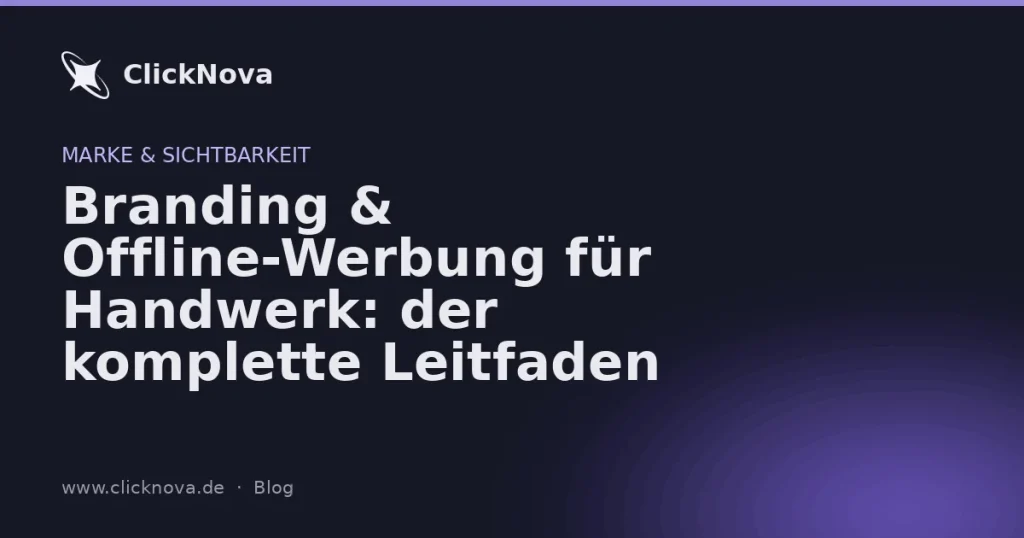 Handwerksbetrieb mit einheitlichem Logo auf Fahrzeug, Website und Visitenkarte – professionelle Außendarstellung mit QR-Code