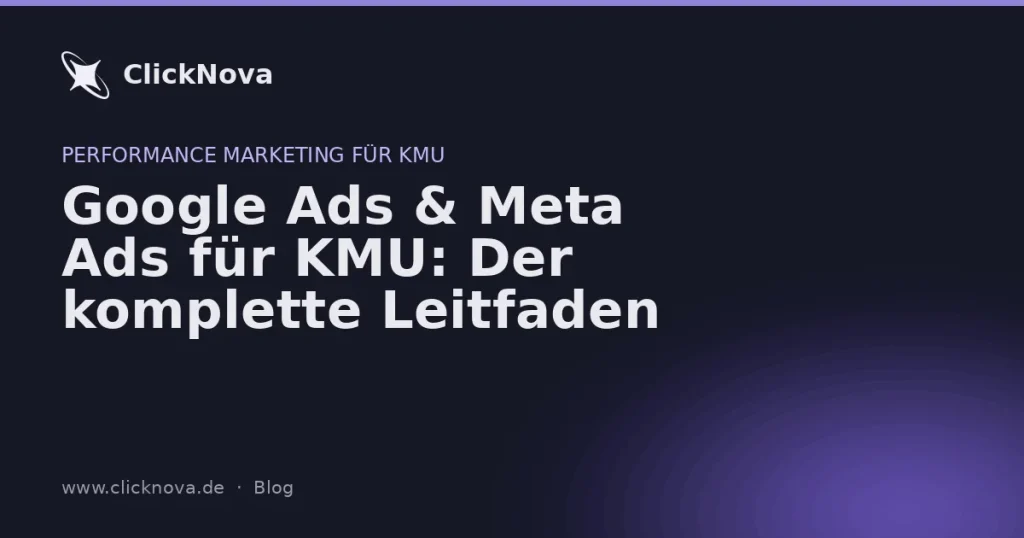 Dashboard mit Google Ads und Meta Ads Kampagnen für kleine Unternehmen, Budgetplanung und Anfragegenerierung