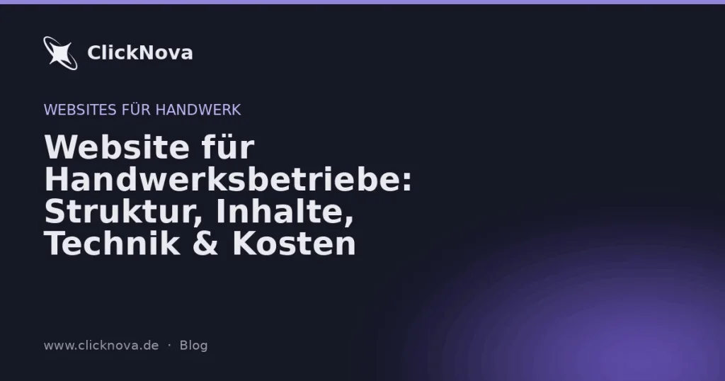 Eine professionelle Website für einen Handwerksbetrieb mit klarer Navigation, Projektfotos und Kontaktformular.