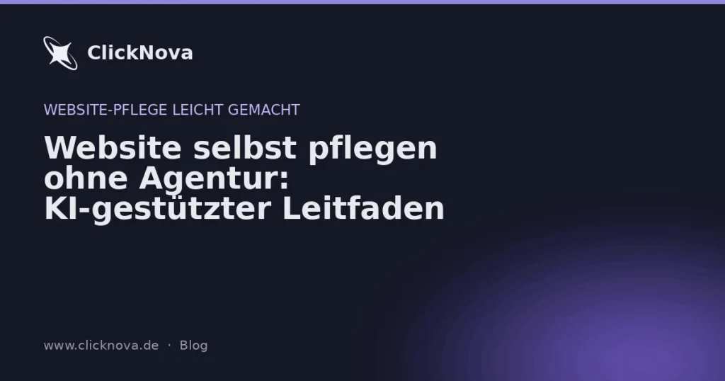 KI-Interface zur Website-Verwaltung mit Vorschau und Freigabe-Button, symbolisiert einfache Website-Pflege ohne Agentur
